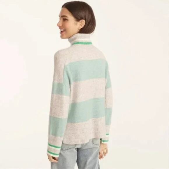 J. Crew Striped Turtleneck Sweater In Supersoft Yarn - Picture 3 of 11